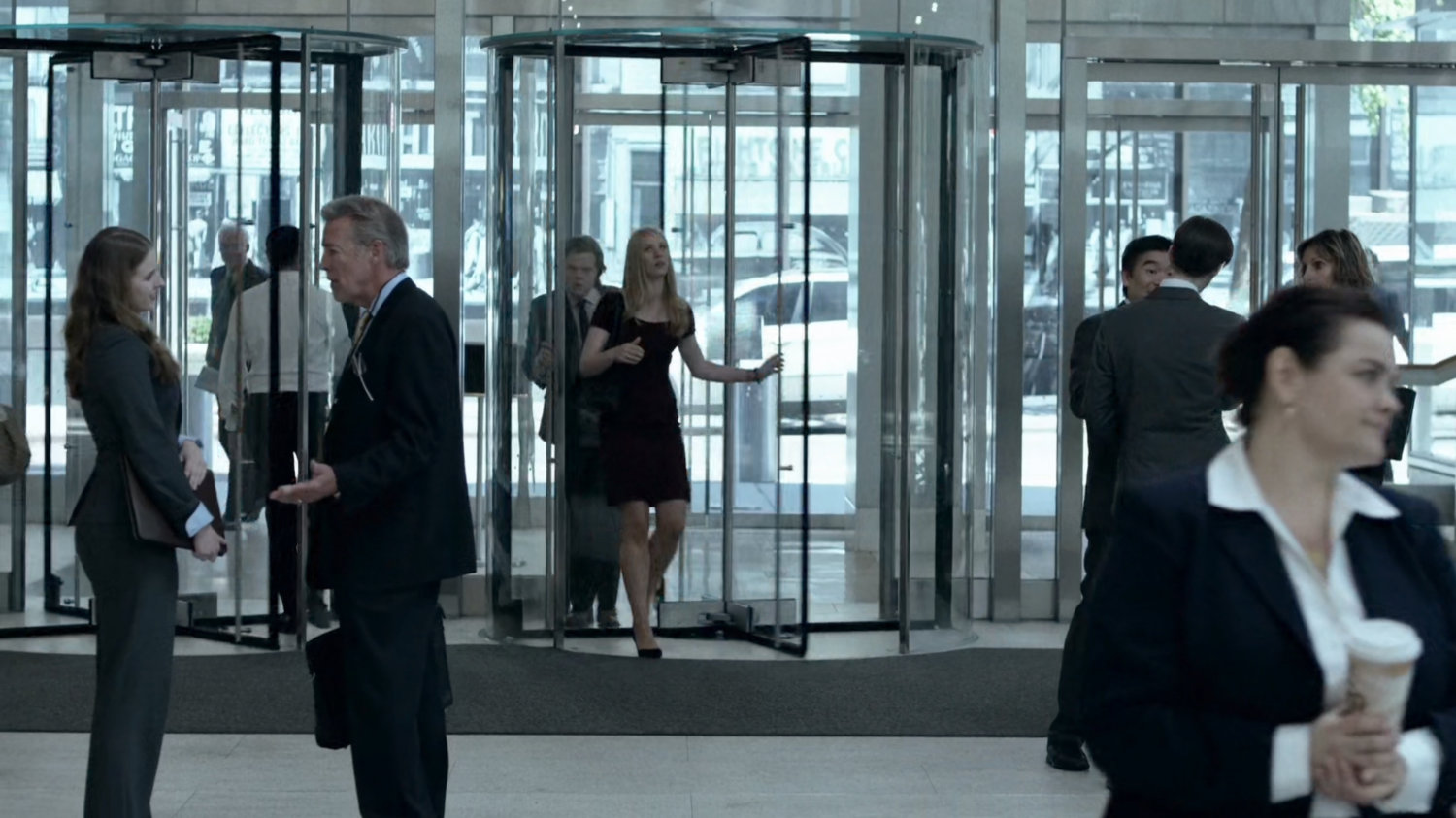 Foggy and Karen enter Landman and Zack lobby.