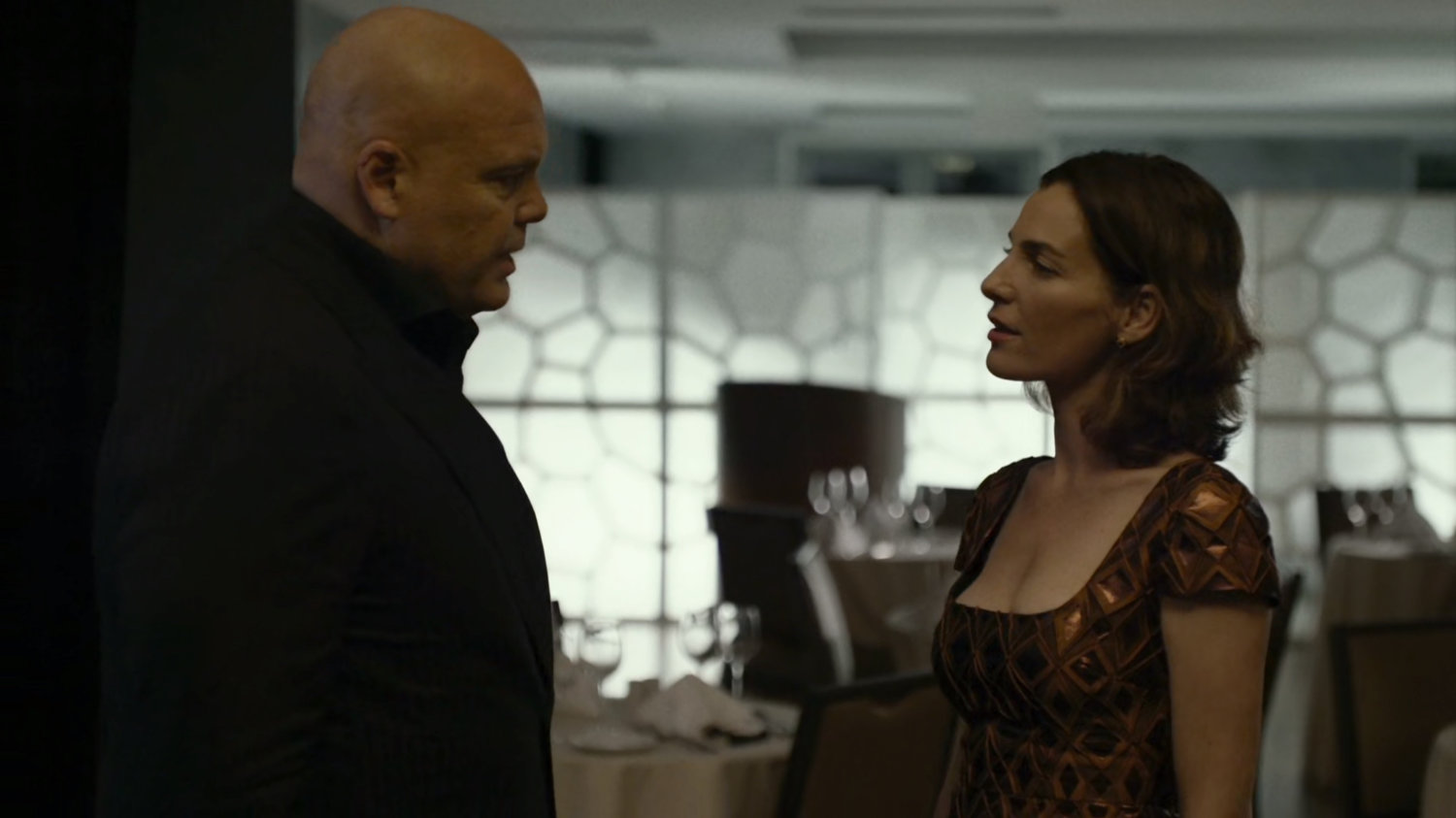 Fisk and Vanessa in Press Lounge restaurant.