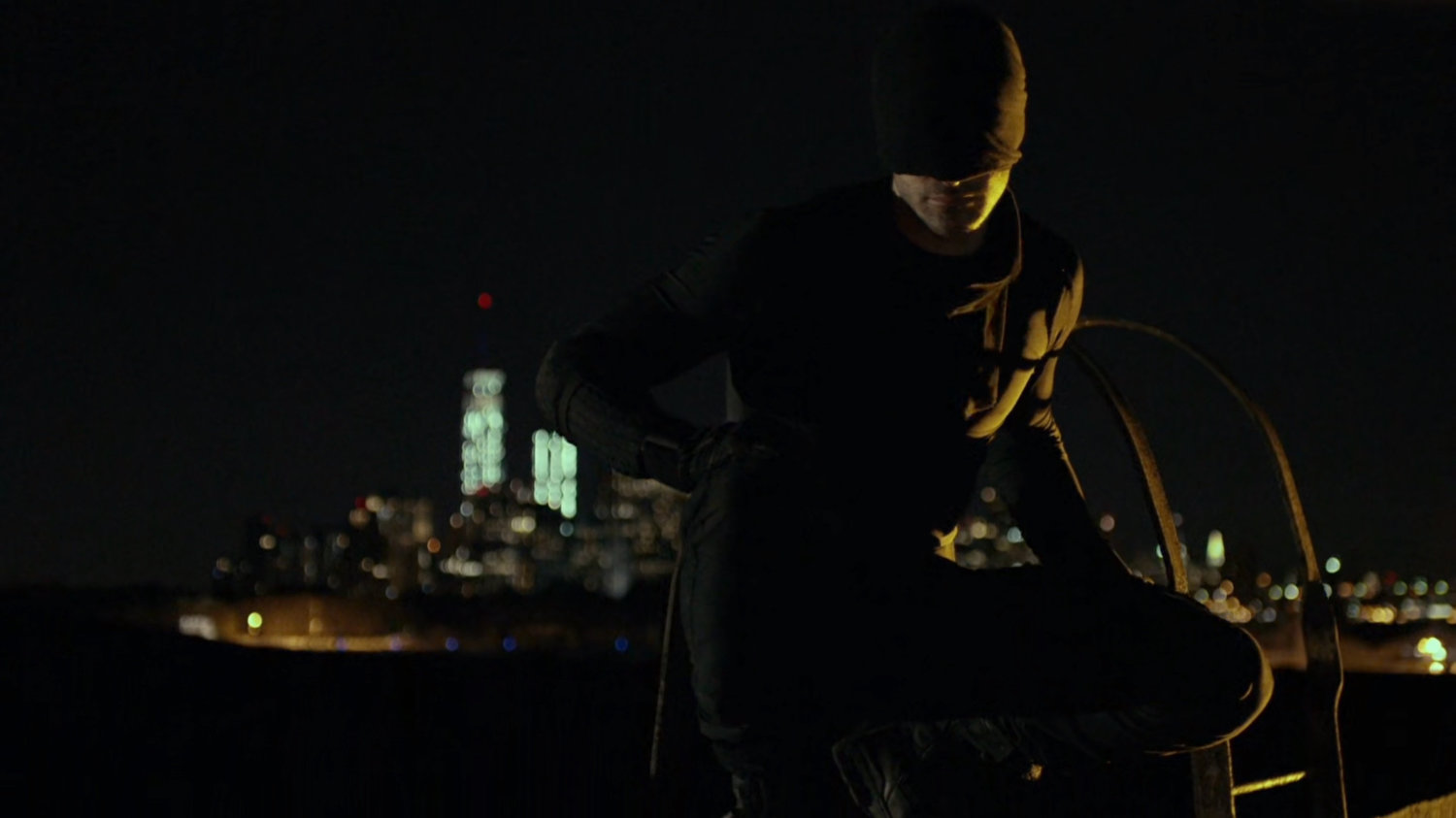 Daredevil on roof of Russian offices.