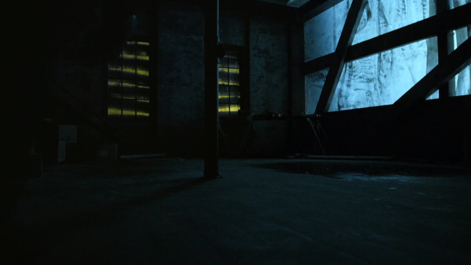 Inside abandoned warehouse.