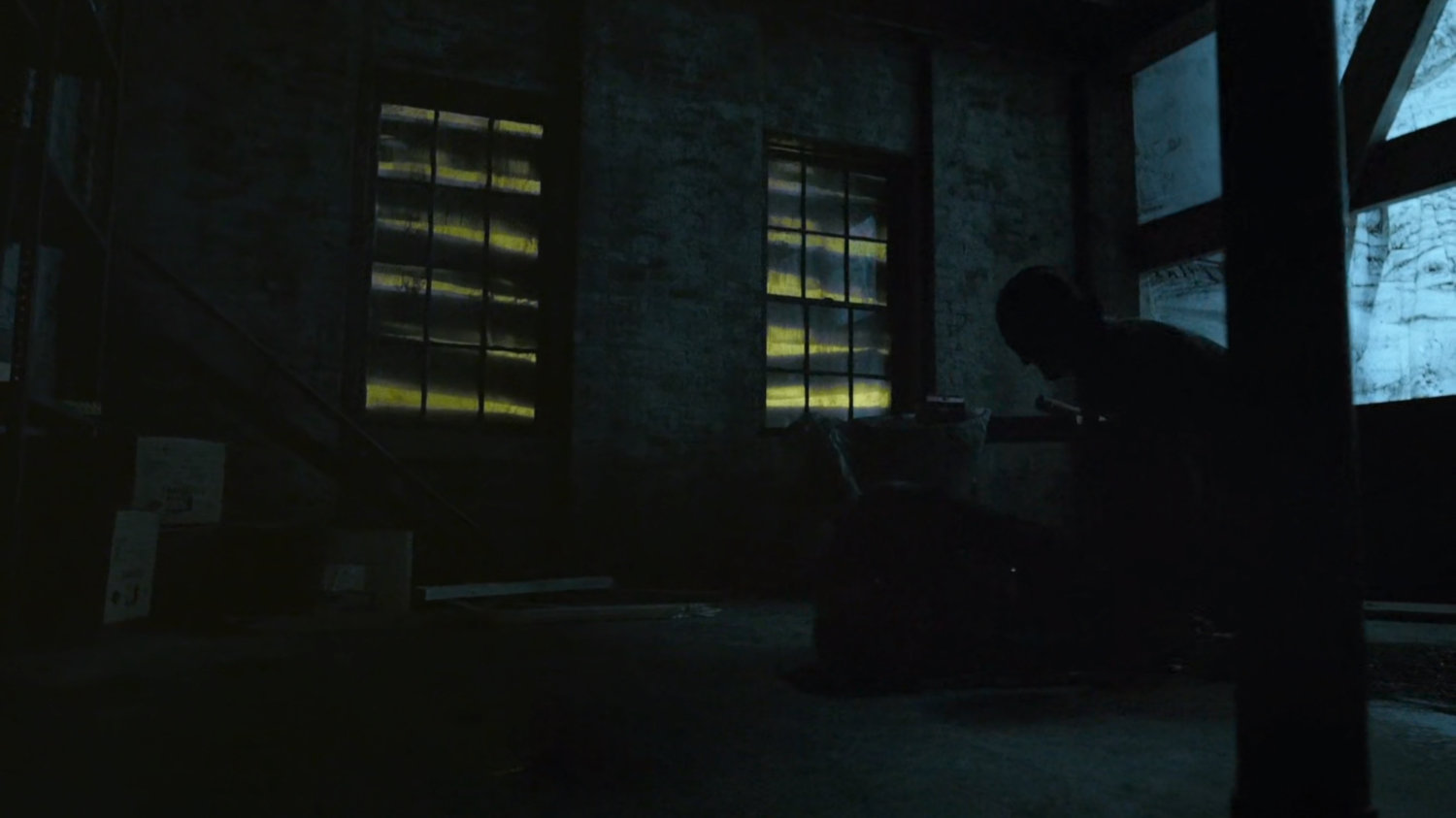 Daredevil inside abandoned warehouse.