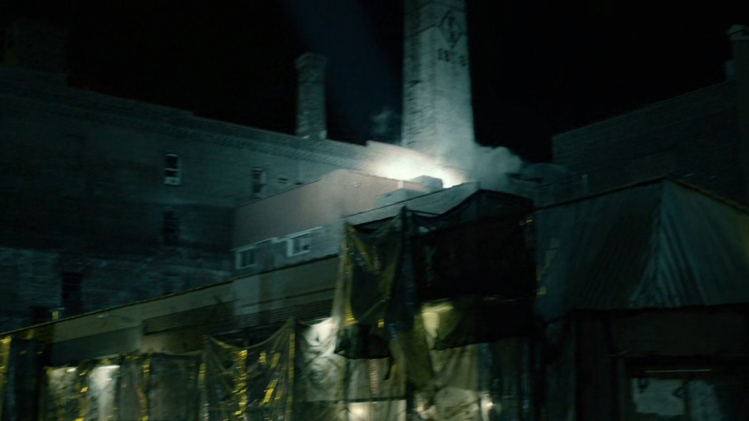 Exterior of abandoned warehouse.