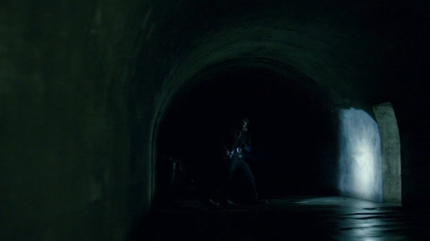 Daredevil in access tunnels under an abandoned warehouse.