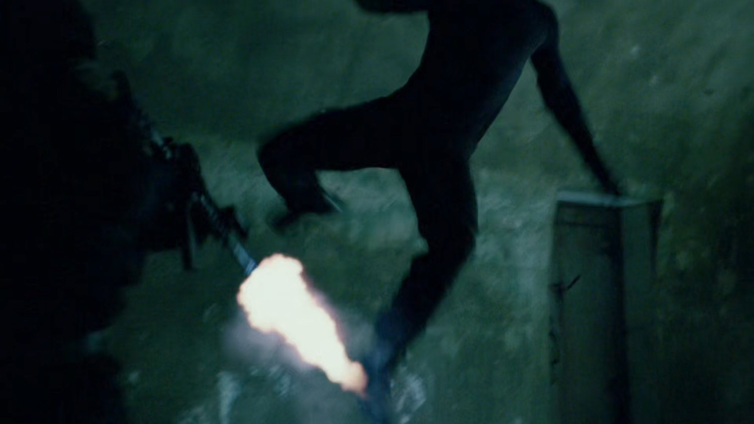 Daredevil in access tunnels under an abandoned warehouse.