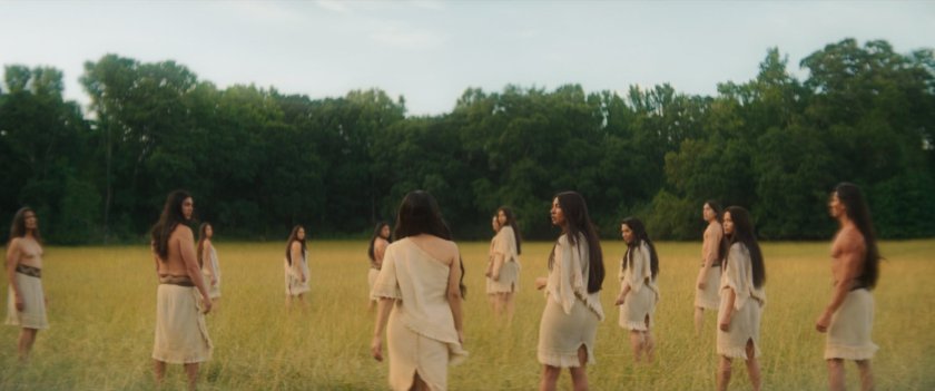 The original Choctaw tribe in a field.