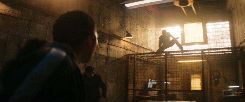 Daredevil inside back room of New York nightclub.