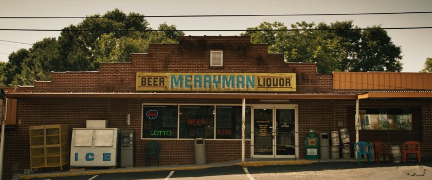 Exterior Merryman Liquor store.