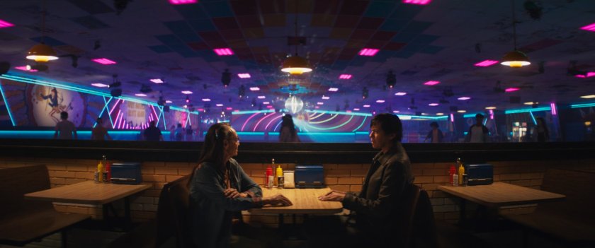 Chula and Henry inside of Black Crow's SkateLife Roller Skating.