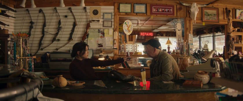 Skully and Maya inside Skully's Pawn shop.