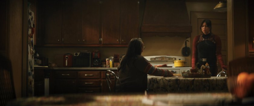 Chula and Maya in Chula's kitchen.