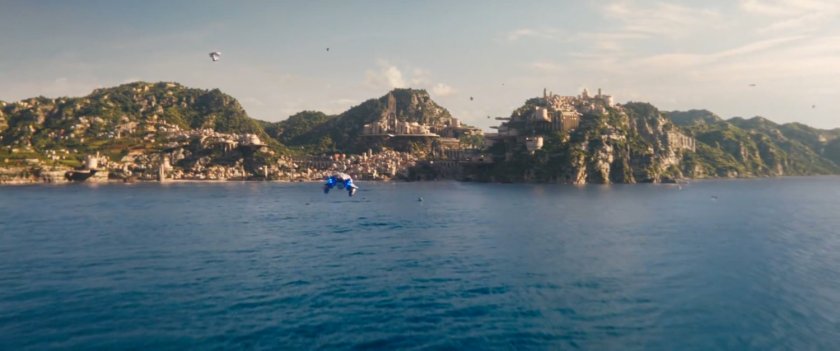 View of Aladna coast from over the water.