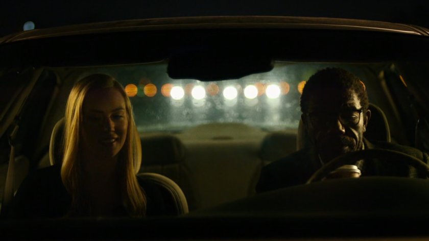 Karen and Ben have a meeting in a car.