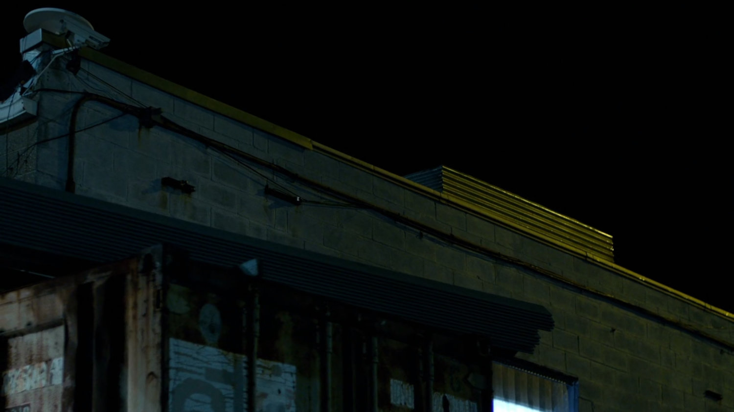 A structure at the docks where Black Sky is arriving.