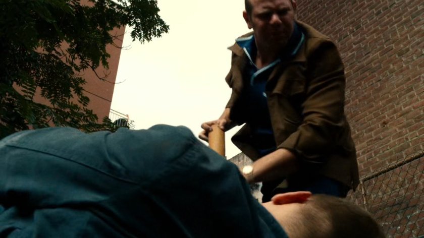 Bill Fisk and young man in abandoned lot in Hell's Kitchen circa 1971.