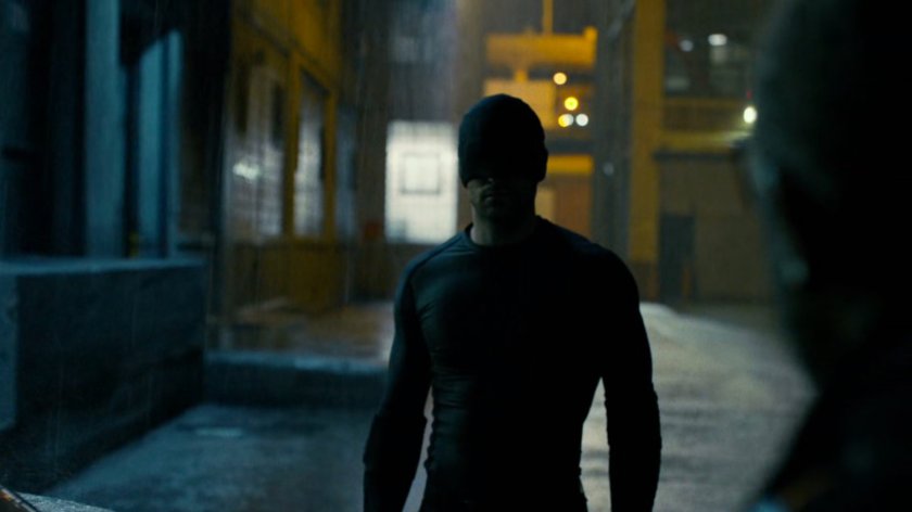 Daredevil in parking lot of New York Bulletin.