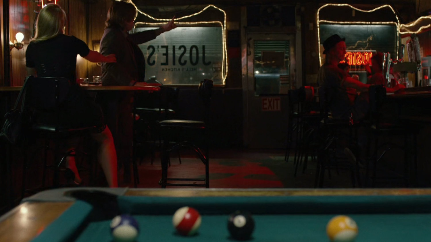 Karen & Foggy inside Josie's bar.