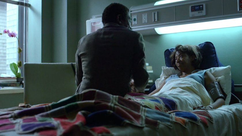 Ben Urich and Doris in Metro-General hospital room.