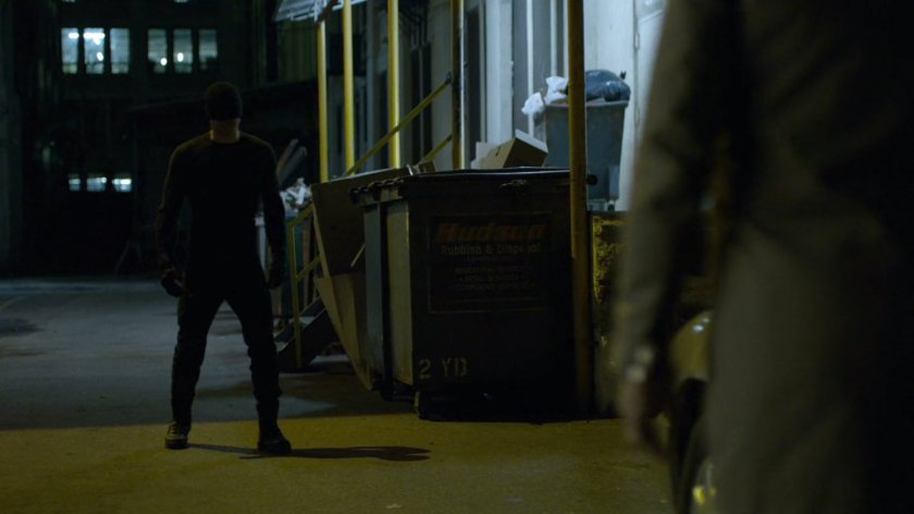 Daredevil confronts Ben in parking lot of New York Bulletin.