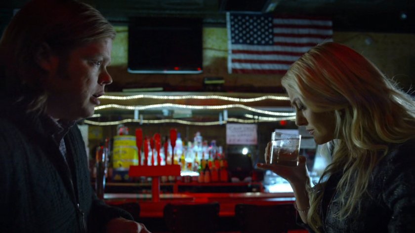 Foggy and Marci in Josie's bar.