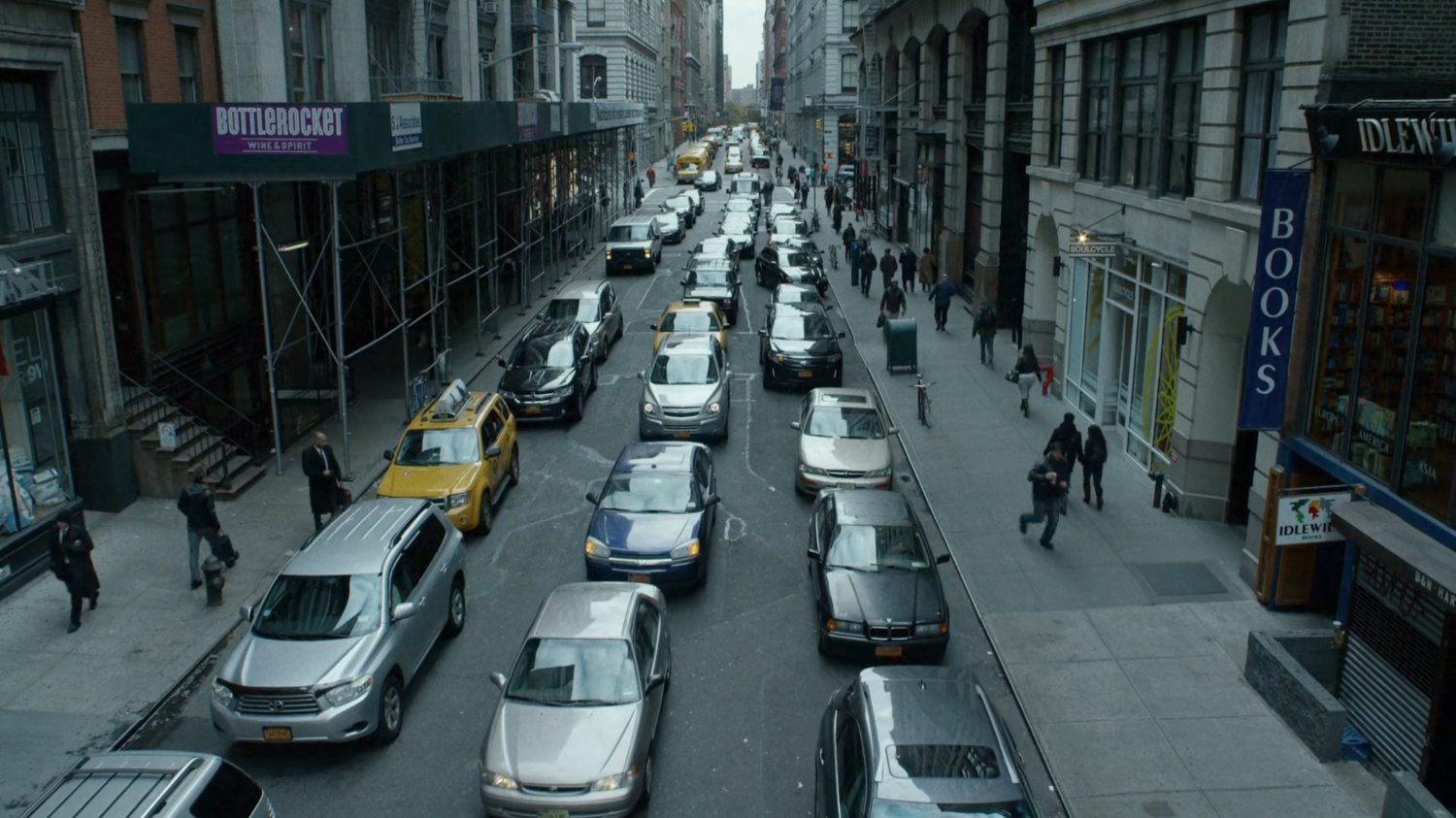 Traffic packed New York street.