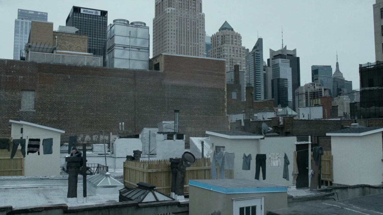 Matt runs across New York rooftop.