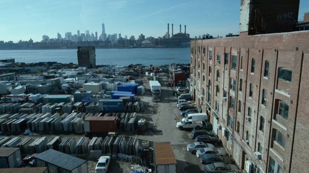 Aerial view of Junkyard by East River.