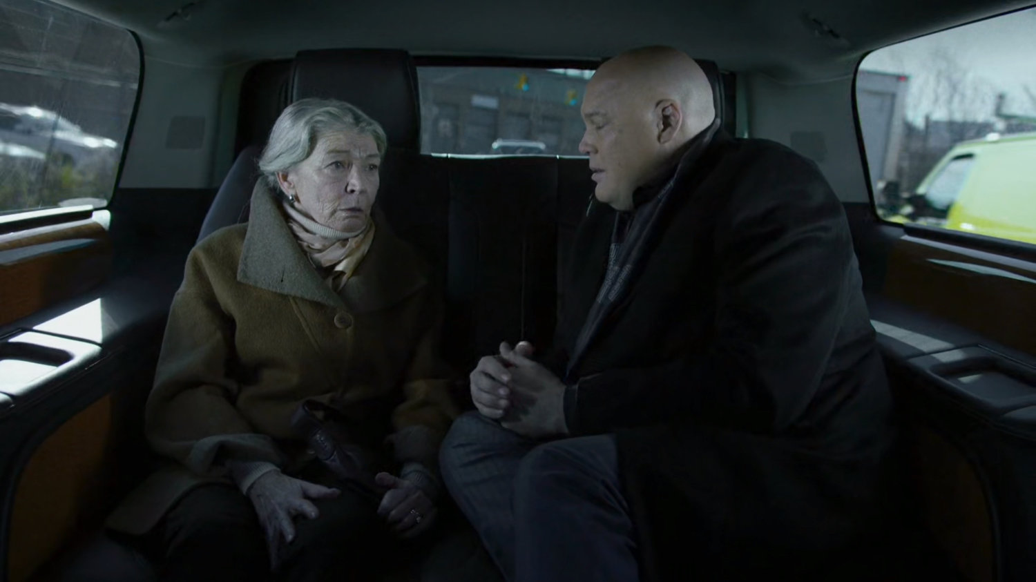 Fisk and his mother in the back of a car.