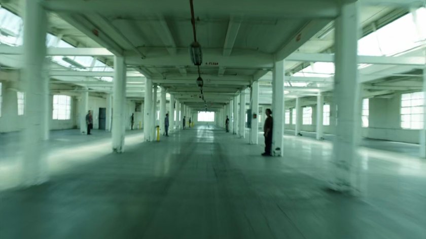 View inside of warehouse.