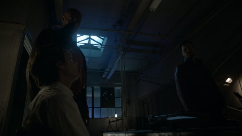 Kebo and Ward torture Werner inside warehouse.