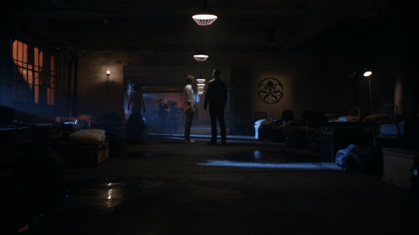 Ward and Werner inside dark HYDRA warehouse.