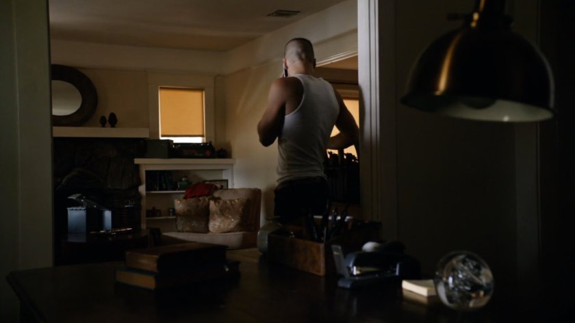 Hunter in a safe house in Allston, Massachusetts.