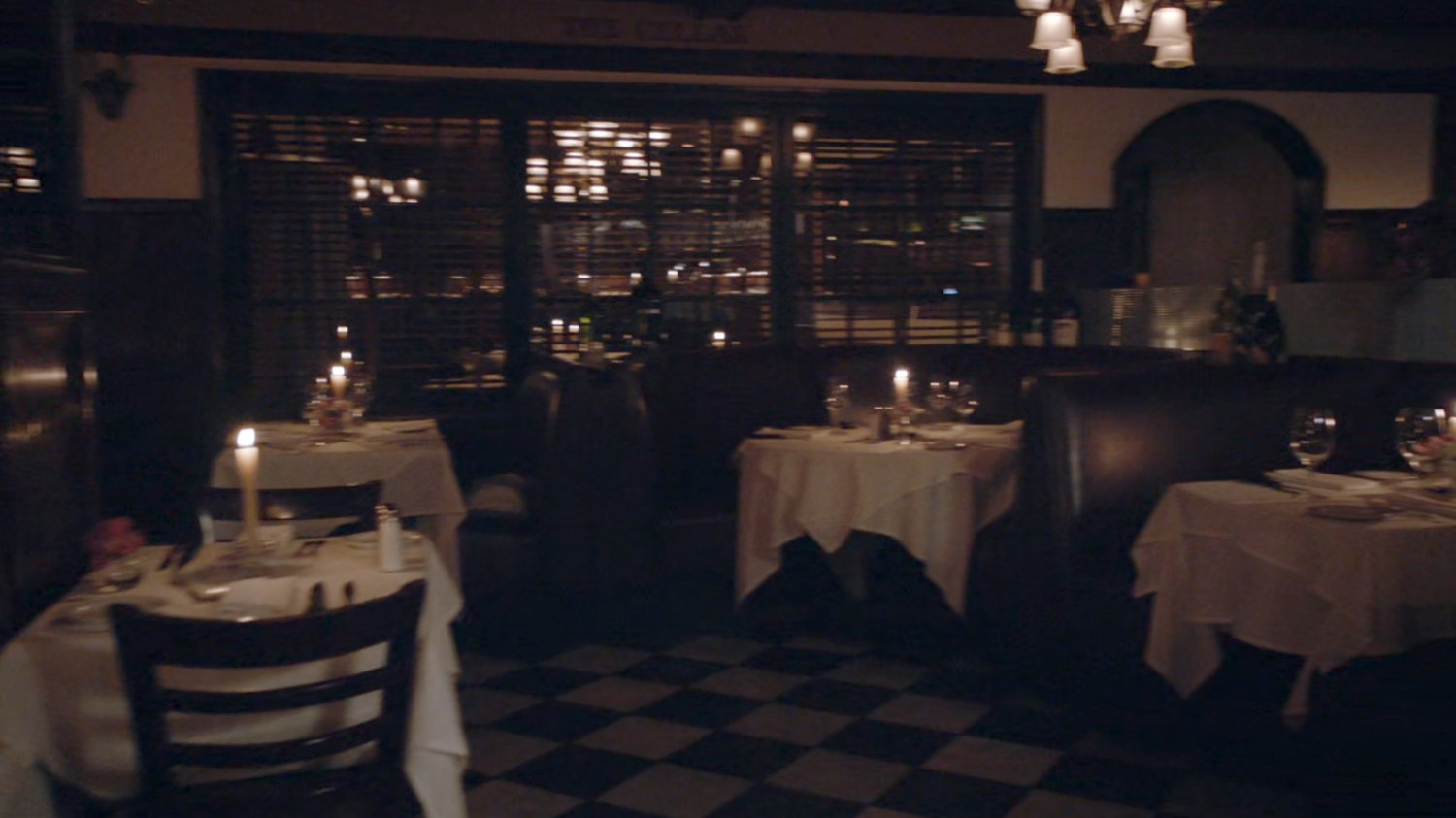 Interior of fancy, empty restaurant.