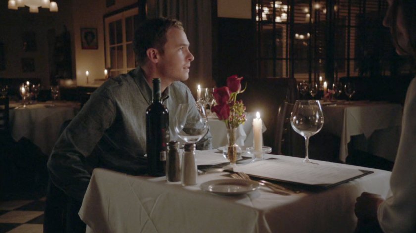 Fitz in a fancy restaurant.