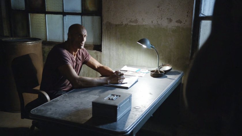 Kebo in a back room of the HYDRA warehouse.