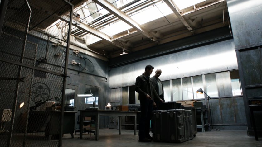 Ward and Kebo inside HYDRA warehouse room.