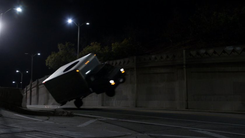The ATCU truck becomes airborne along a Maryland highway.
