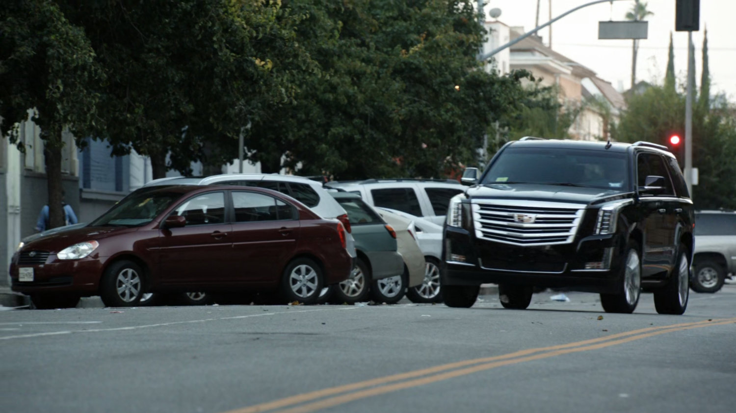 SUV drives along Washington DC street.