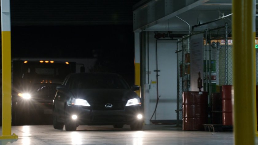 Vehicles pulling into Endotex Labs.