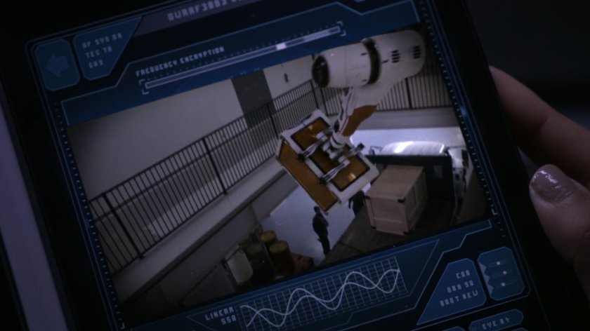 Interior of Endotex Labs on computer screen as seen from DWARF drone.