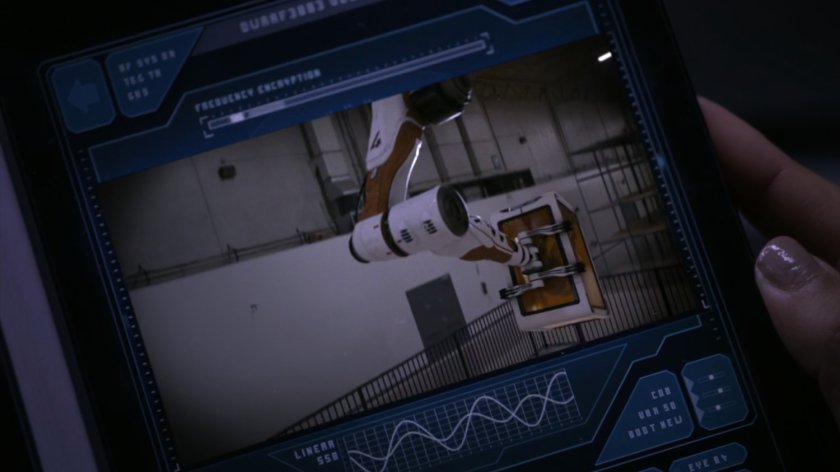 Interior of Endotex Labs on computer screen as seen from DWARF drone.
