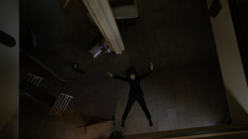 Rosalind falling in atrium of Culver University Old Administration Building.