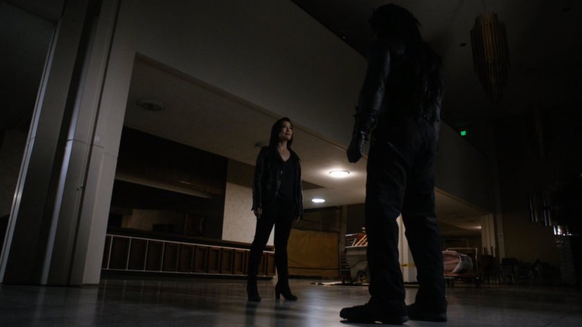 May confronts Lash in atrium of Culver University Old Administration Building.