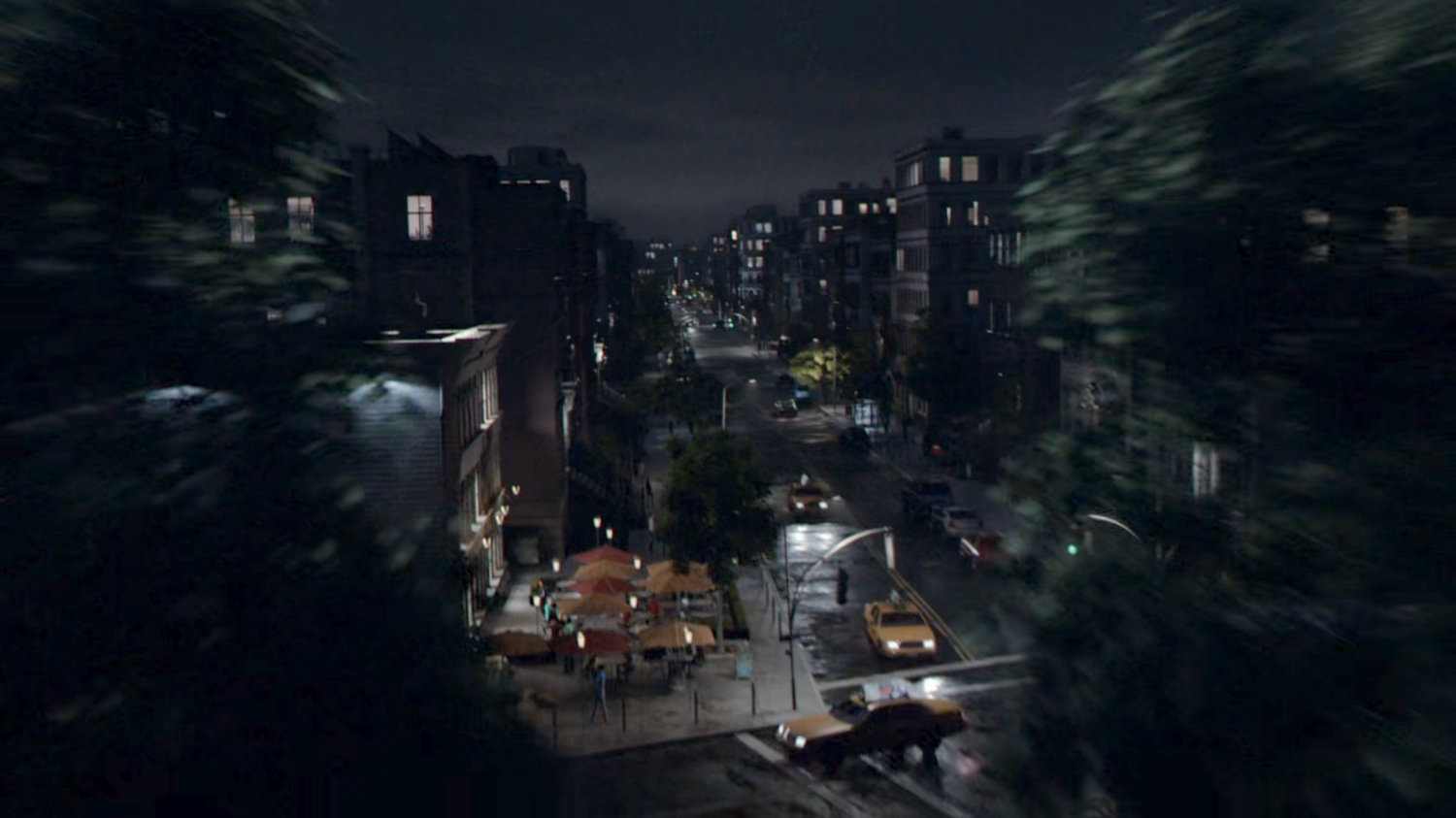 Racing above a Washington DC street.