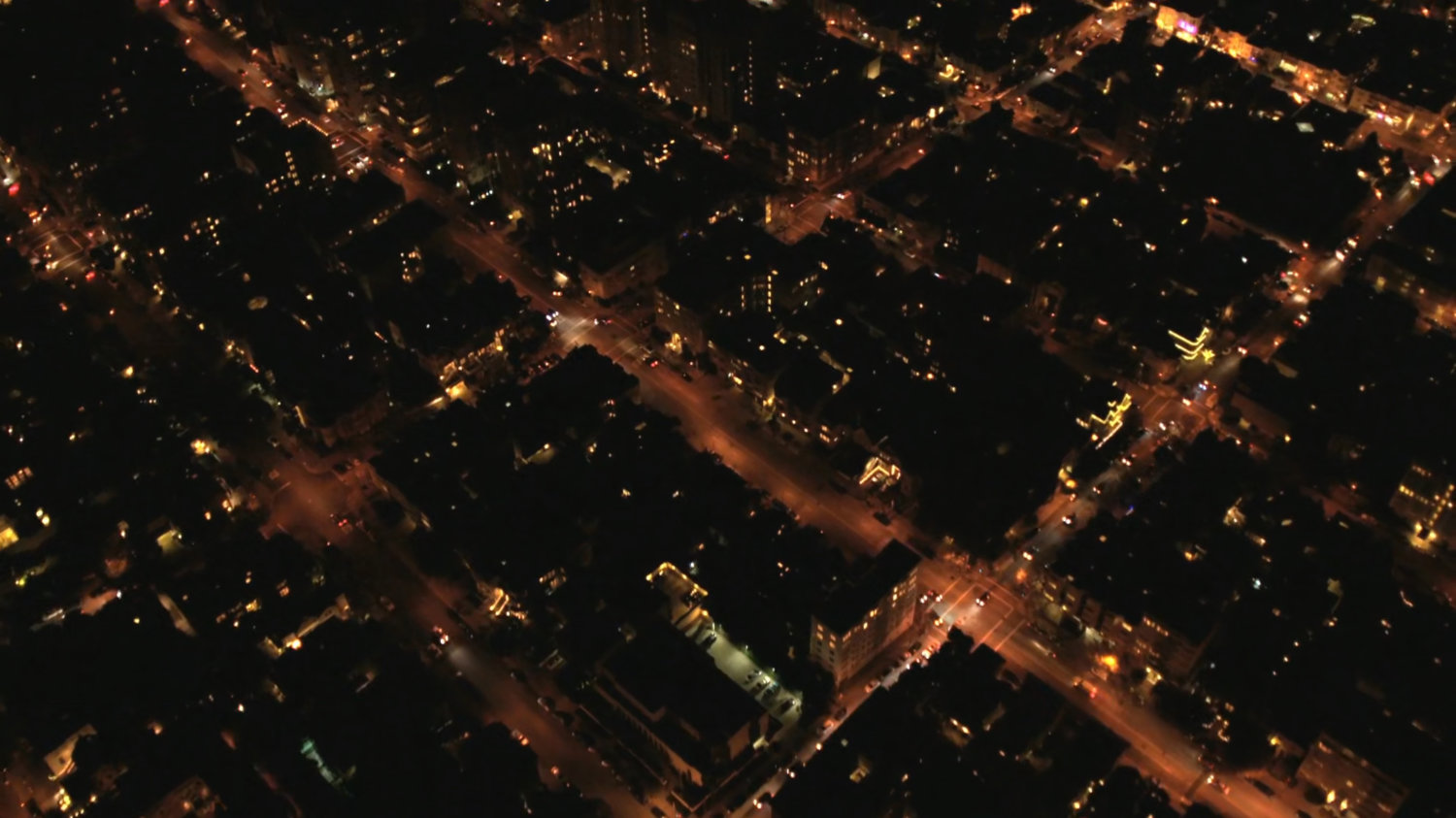 Nighttime aerial of Bogota, Colombia.