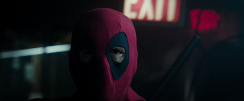 Deadpool in a boxing establishment.