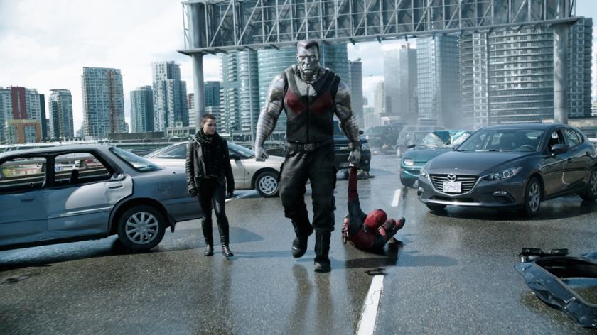 Actor replaced with Colossus and backgrounds swapped out for a more crowded city.