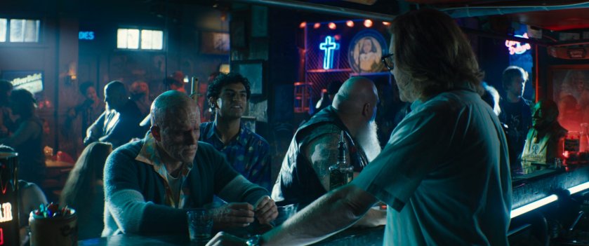 Wade, Dopinder, and Weasel at Sister Margaret's bar.