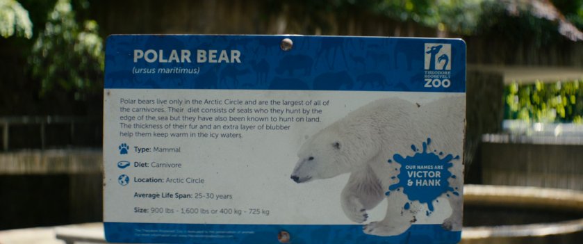 Polar Bear sign at the Theodore Roosevelt Zoo.