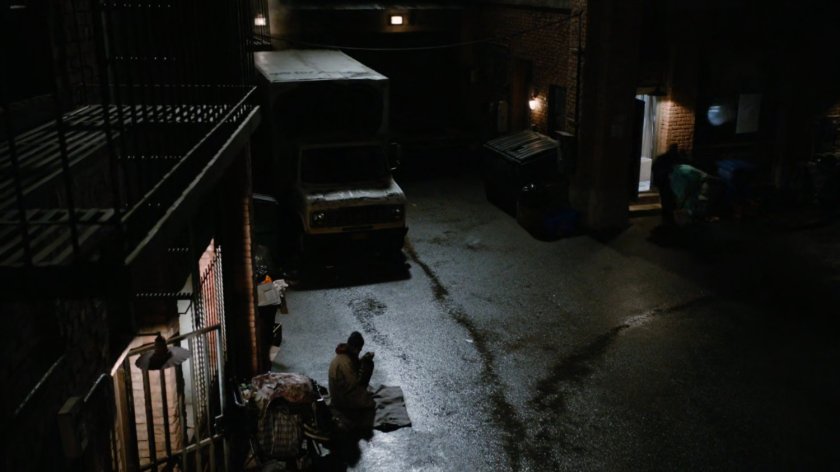 Dark alley in Dyker Heights.