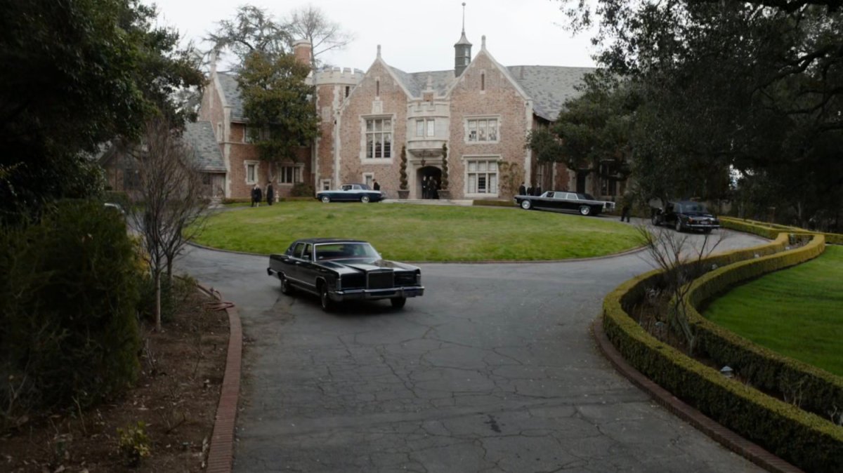Exterior of Malick Mansion and driveway, 1970.